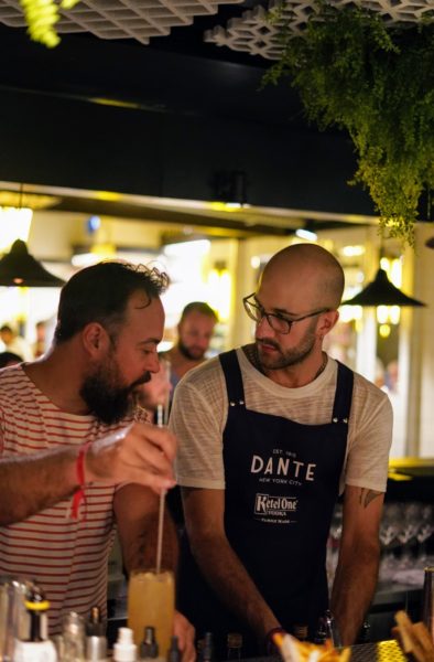 Tato Giovannoni e o anfitrião Fabio La Pietra, Dante NYC in Astor, Rio de Janeiro